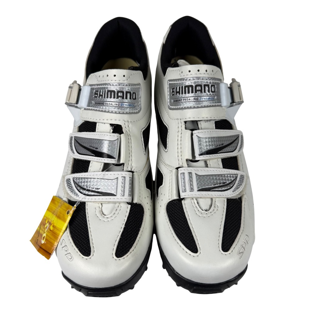 Shimano Womens 10.4 43 SH-WM62 Cycling Shoes White Black SPD Mountain Bike Spin